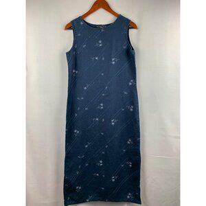 Norton Studio Petite Sleeveless Blue Linen Maxi Dress